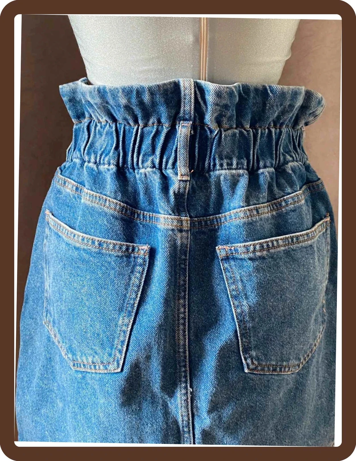 High-waist denim Scotch & Soda skirt T36, paperbag cut, metal buttons, 100% cotton denim – photo 5